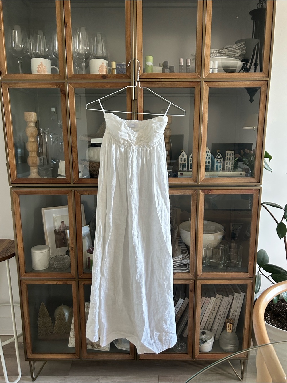 Aritzia Little Moon 100% Linen White Strapless Maxi Dress - Picture 2 of 15